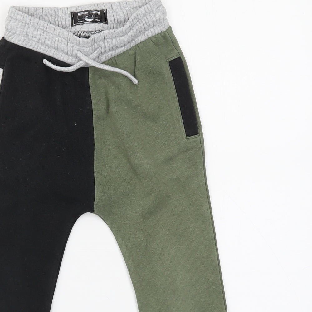 NEXT Boys Green Colourblock  Jogger Trousers Size 4-5 Years