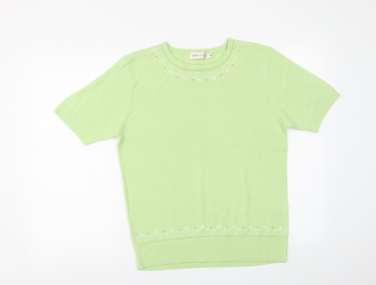 Bonmarché Womens Green Floral  Pullover Jumper Size M