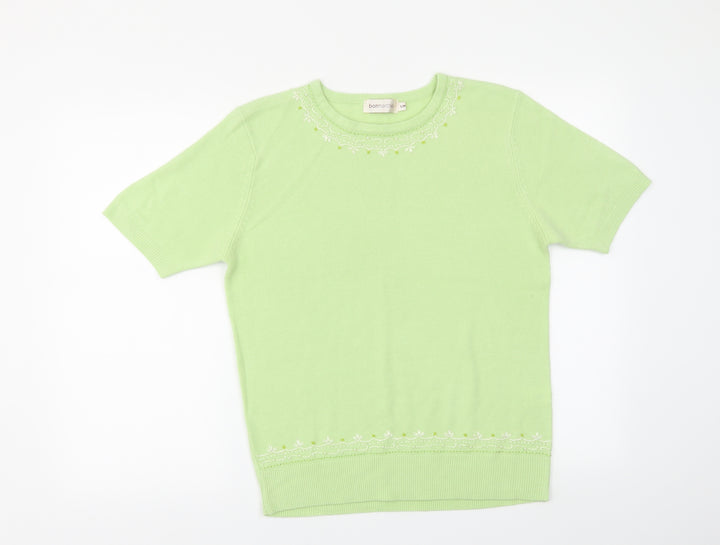 Bonmarché Womens Green Floral  Pullover Jumper Size M