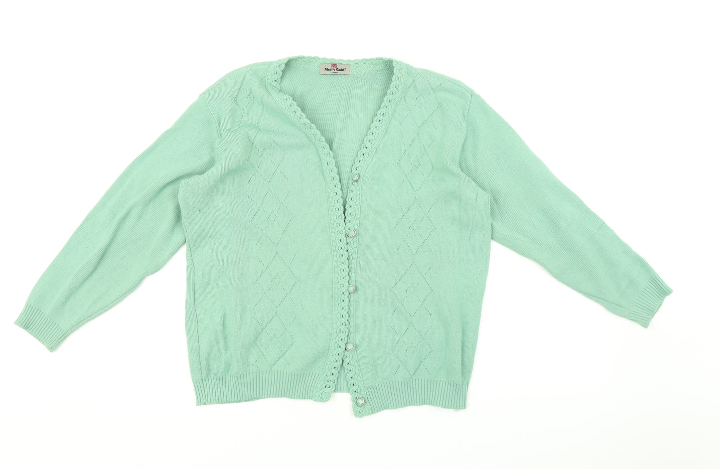 Merry Gold Womens Green   Cardigan Jumper Size S