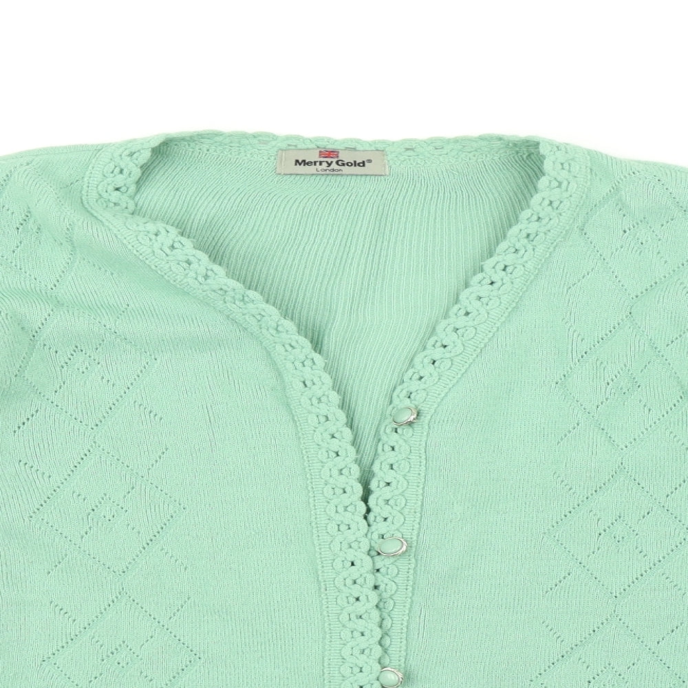 Merry Gold Womens Green   Cardigan Jumper Size S