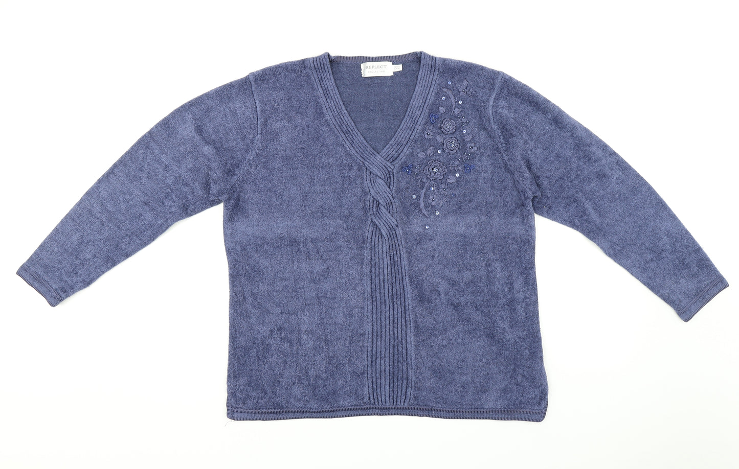 Reflect Collection Womens Blue   Pullover Sweatshirt Size L