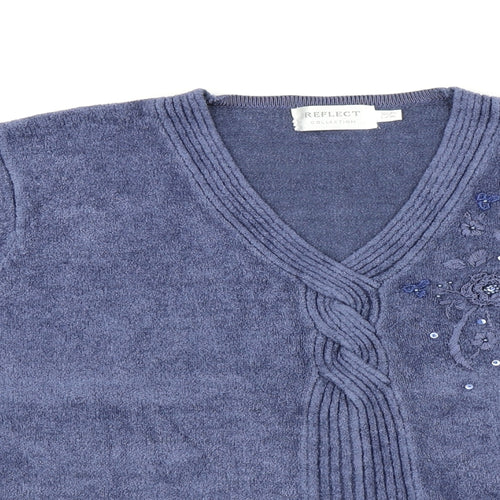 Reflect Collection Womens Blue   Pullover Sweatshirt Size L