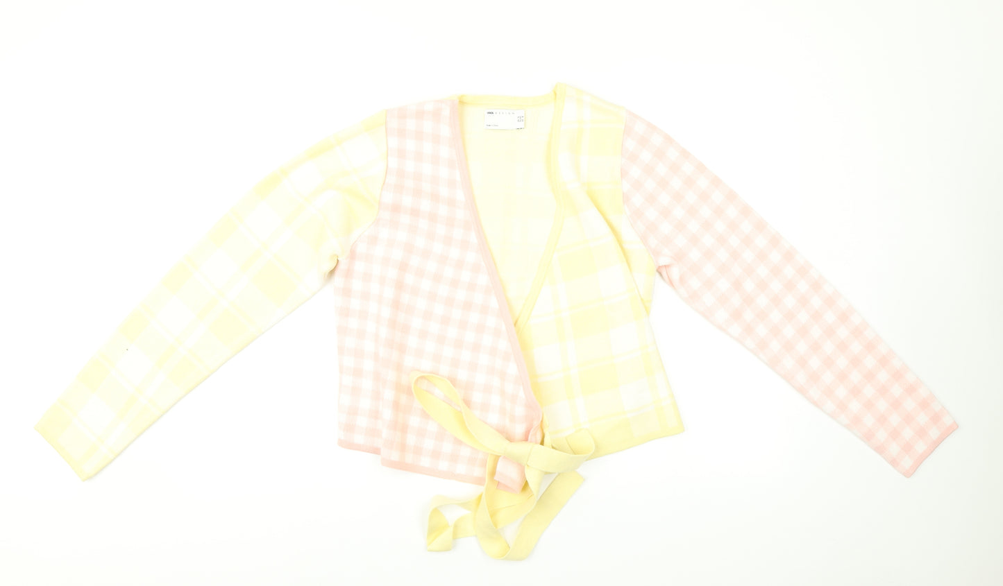 ASOS Womens Multicoloured Check  Cardigan Jumper Size 12  - Tie front