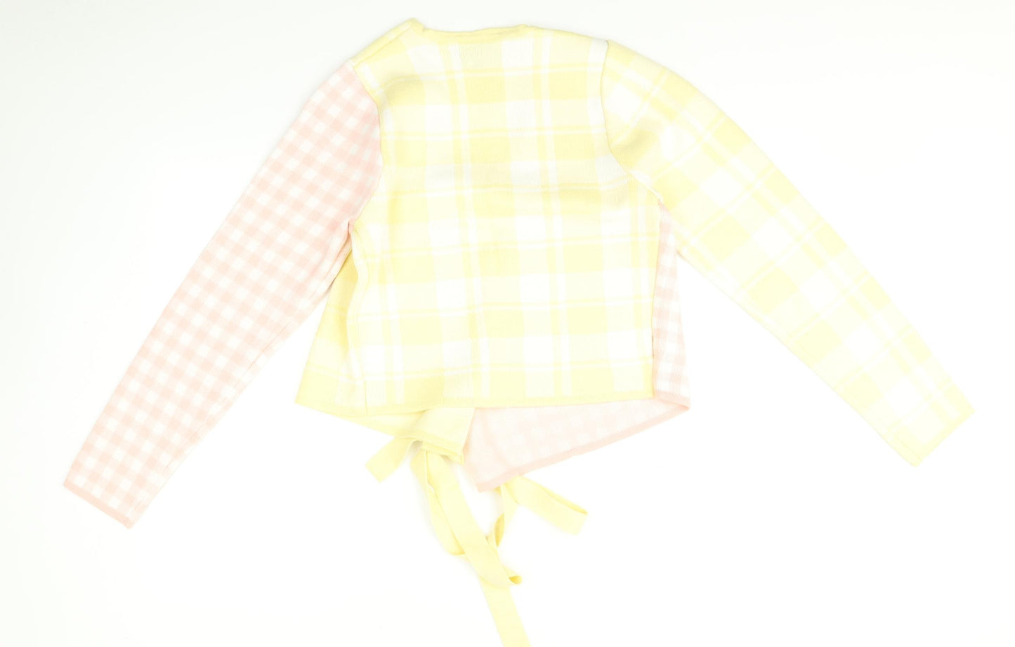 ASOS Womens Multicoloured Check  Cardigan Jumper Size 12  - Tie front