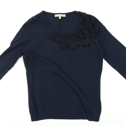 He Loves me He Loves me not Womens Blue   Pullover Jumper Size 10