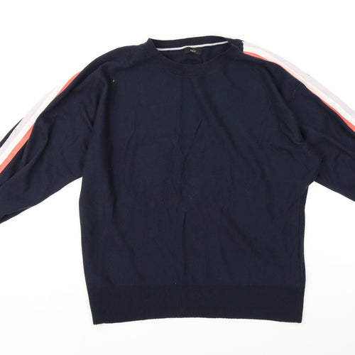 M&Co Womens Blue Striped  Pullover Jumper Size 12