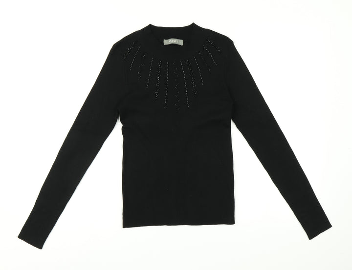 Oasis Womens Black   Pullover Jumper Size S