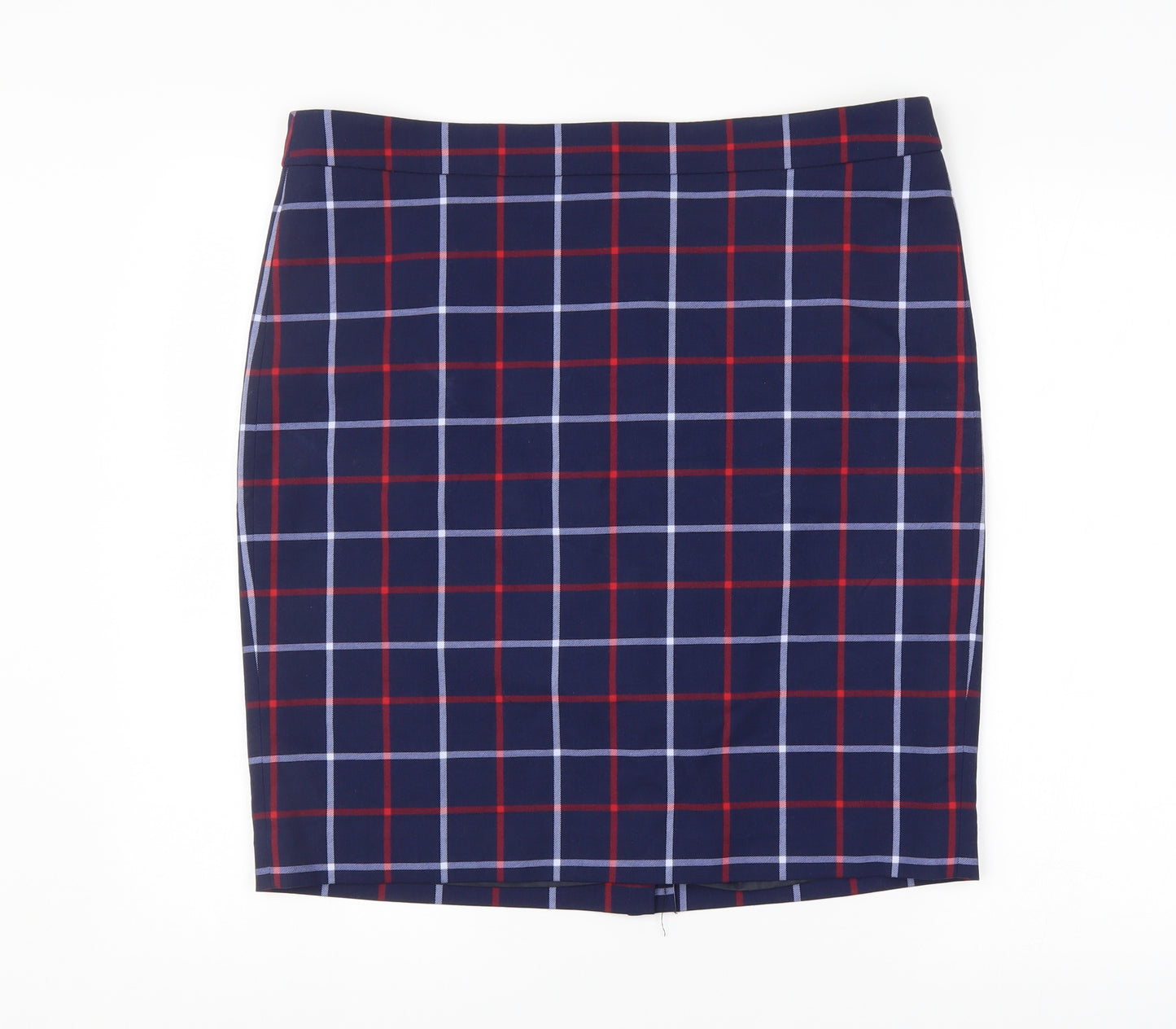 Tommy Hilfger Womens Blue Check  Straight & Pencil Skirt Size 14