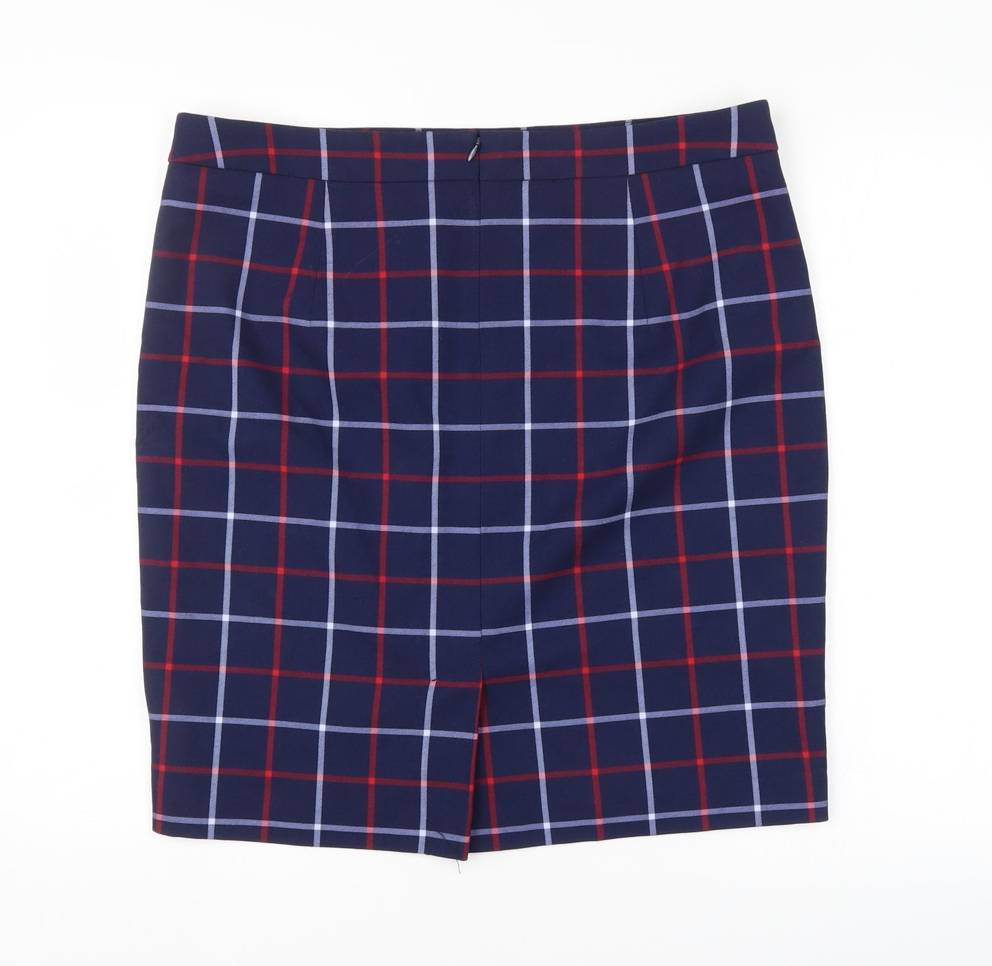 Tommy Hilfger Womens Blue Check  Straight & Pencil Skirt Size 14