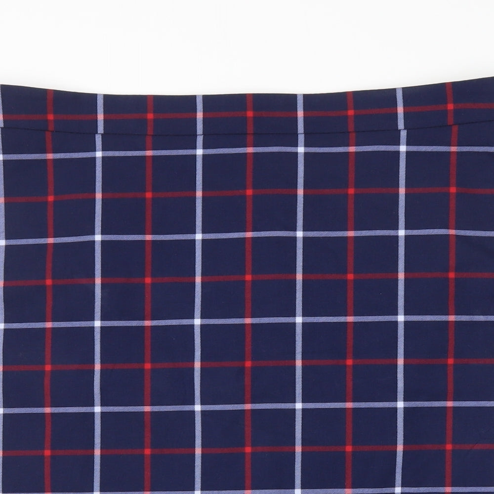 Tommy Hilfger Womens Blue Check  Straight & Pencil Skirt Size 14