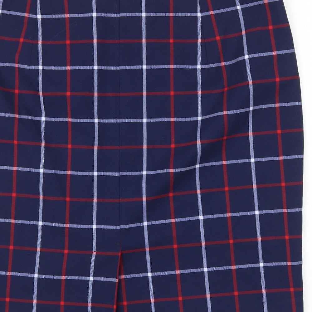 Tommy Hilfger Womens Blue Check  Straight & Pencil Skirt Size 14