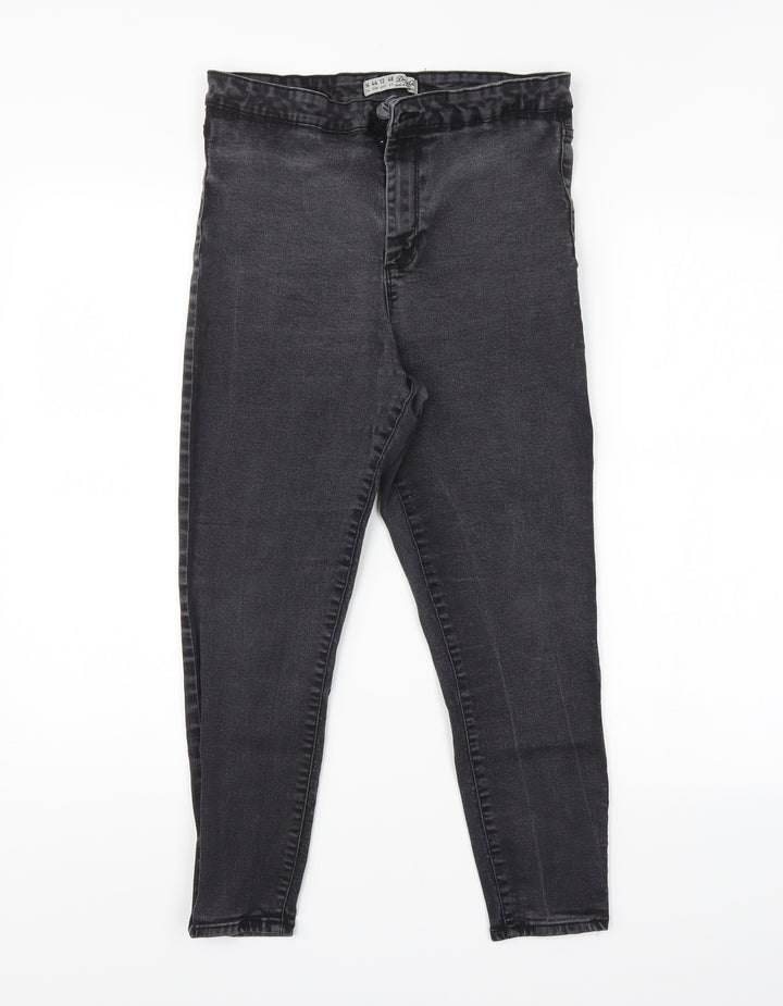 Denim Co. Womens Grey   Straight Jeans Size 16 L24 in