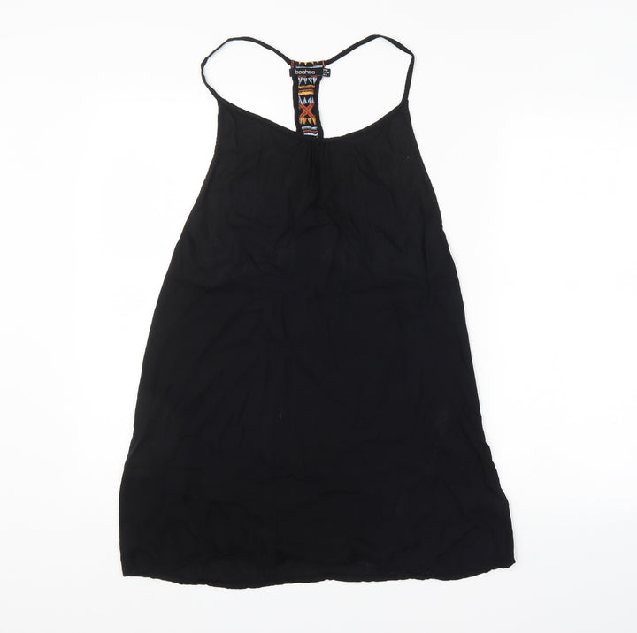 Boohoo Womens Black Basic Tank Size 8