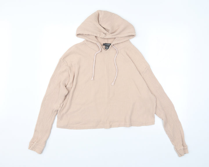 Primark Womens Brown Striped Pullover Hoodie Size 14