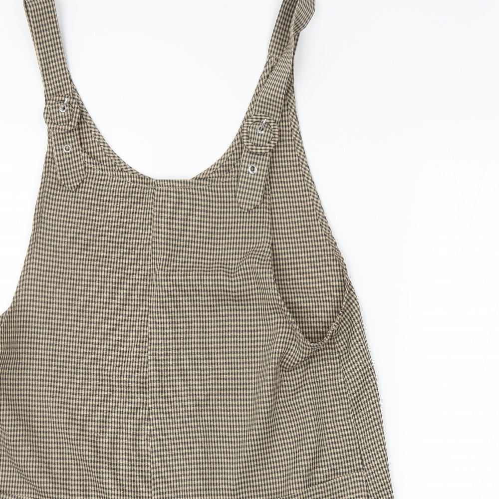 Primark Womens Brown Check  Dungaree One-Piece Size 14