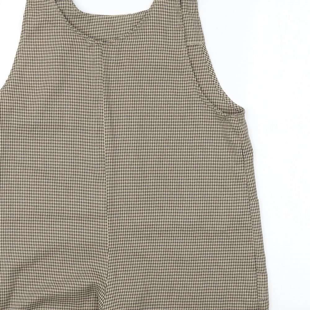 Primark Womens Brown Check  Dungaree One-Piece Size 14
