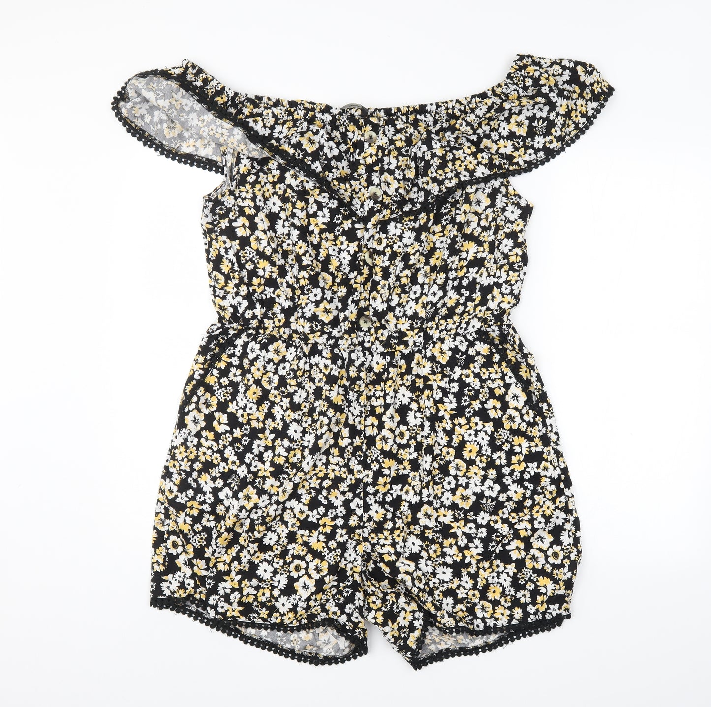 George Womens Black Flecked  Playsuit One-Piece Size 16
