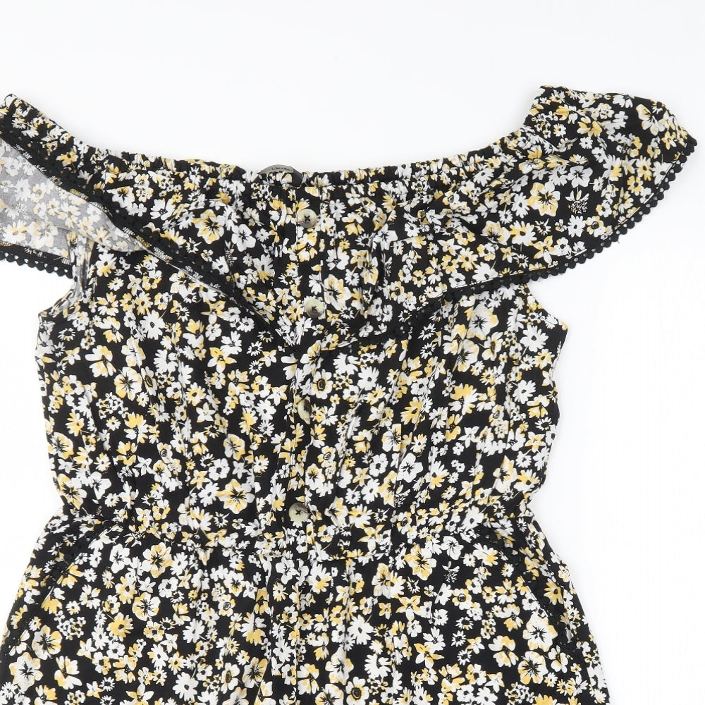 George Womens Black Flecked  Playsuit One-Piece Size 16