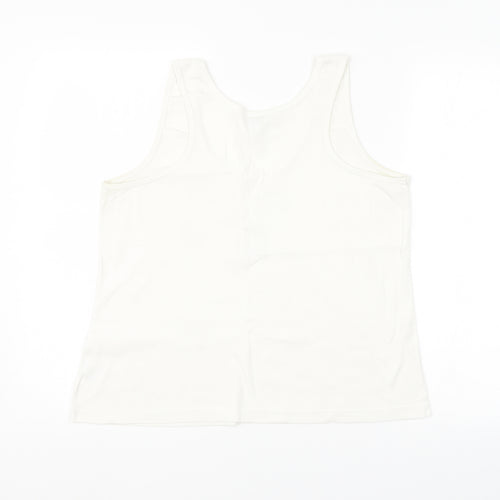 Pretty Secrets Womens White   Basic Tank Size 16  - Butterfly