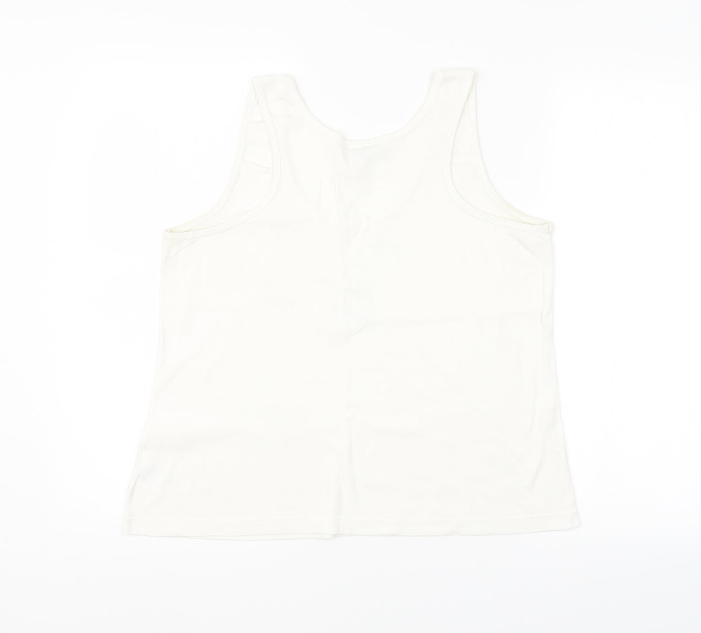 Pretty Secrets Womens White   Basic Tank Size 16  - Butterfly