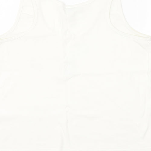 Pretty Secrets Womens White   Basic Tank Size 16  - Butterfly