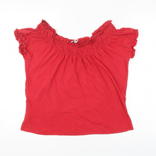 Look Womens Red   Basic Blouse Size 16