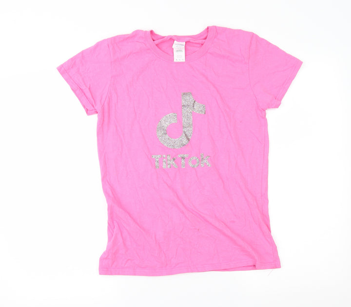 Gildan Womens Pink Basic T-Shirt Size M