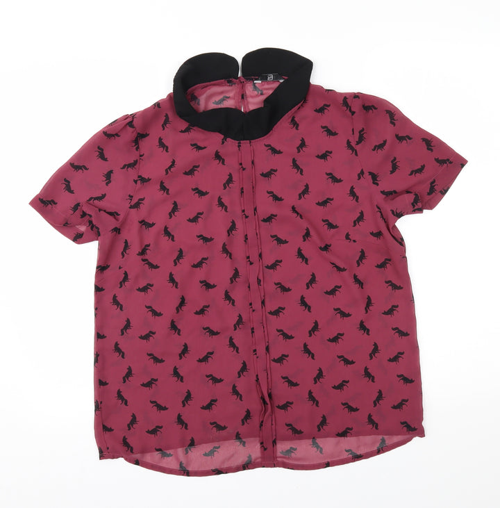 TU Womens Red   Basic Blouse Size M