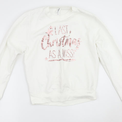 just hoods Womens White   Pullover Jumper Size S