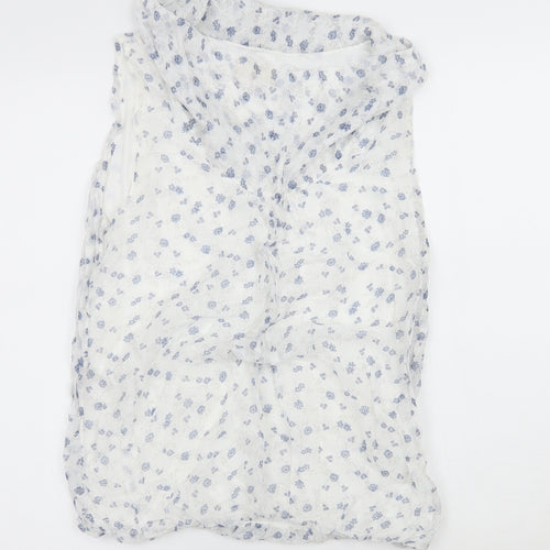 Giusy Womens White Floral  Basic Blouse Size M