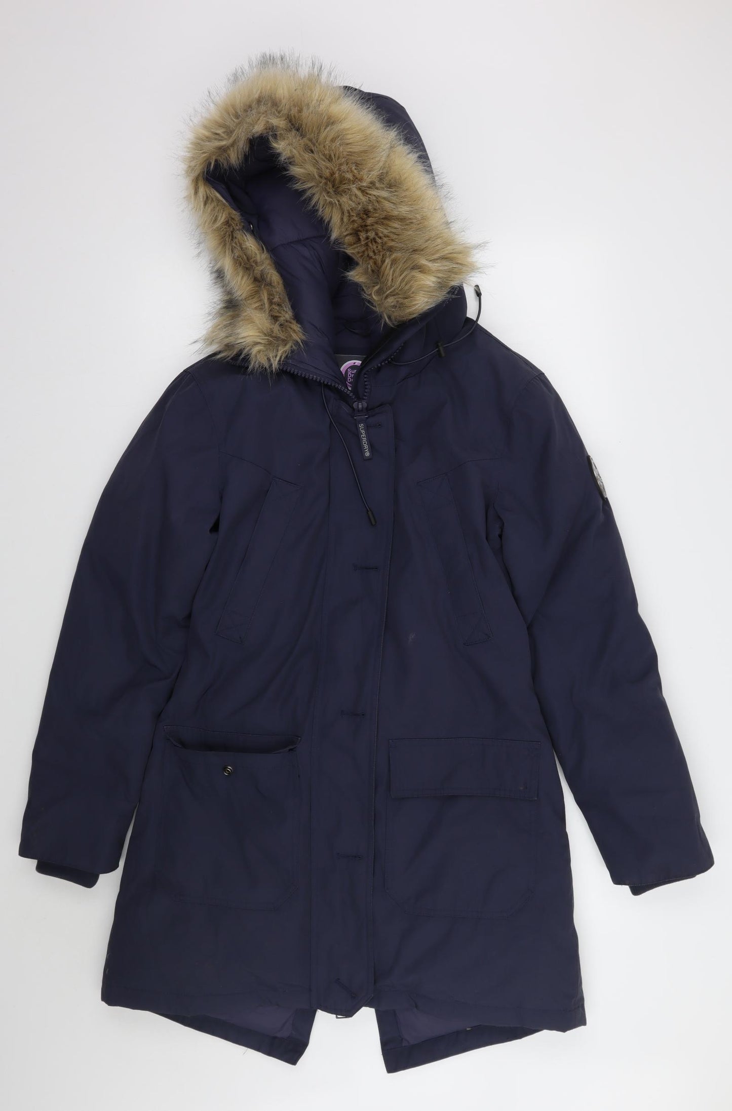 Superdry Womens Blue   Parka Coat Size 10