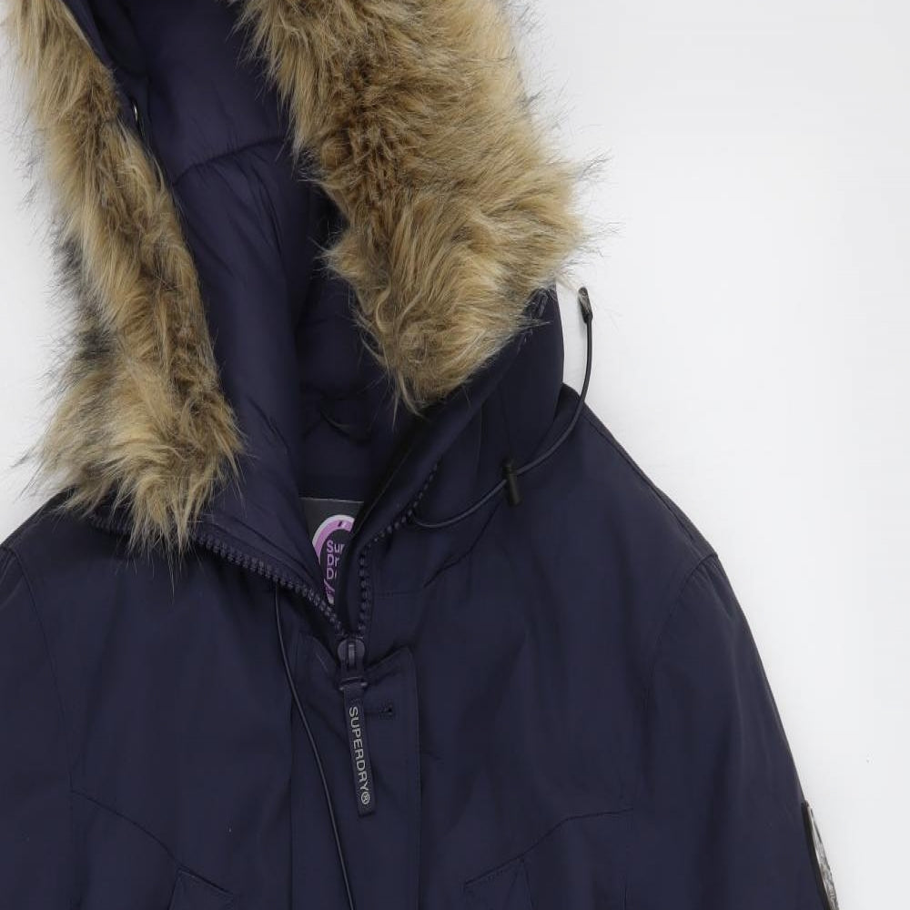 Superdry Womens Blue   Parka Coat Size 10