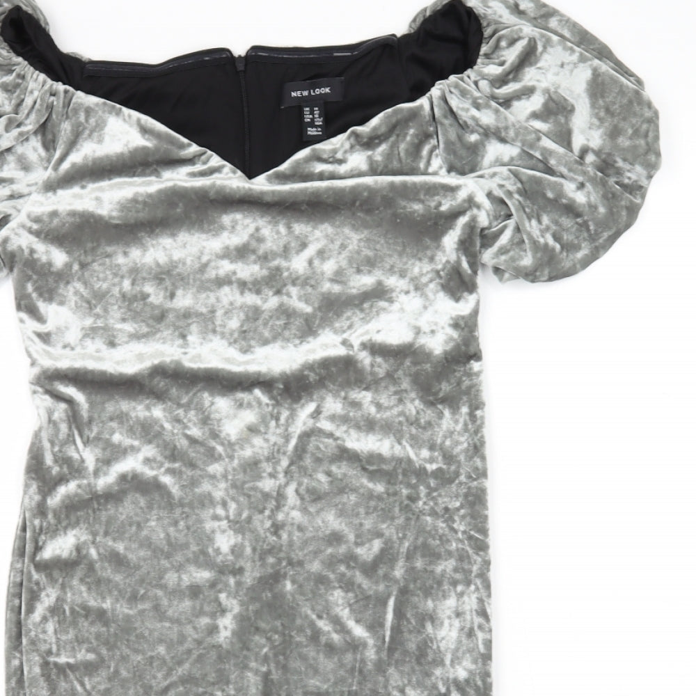 New Look Womens Silver   Pencil Dress  Size 14