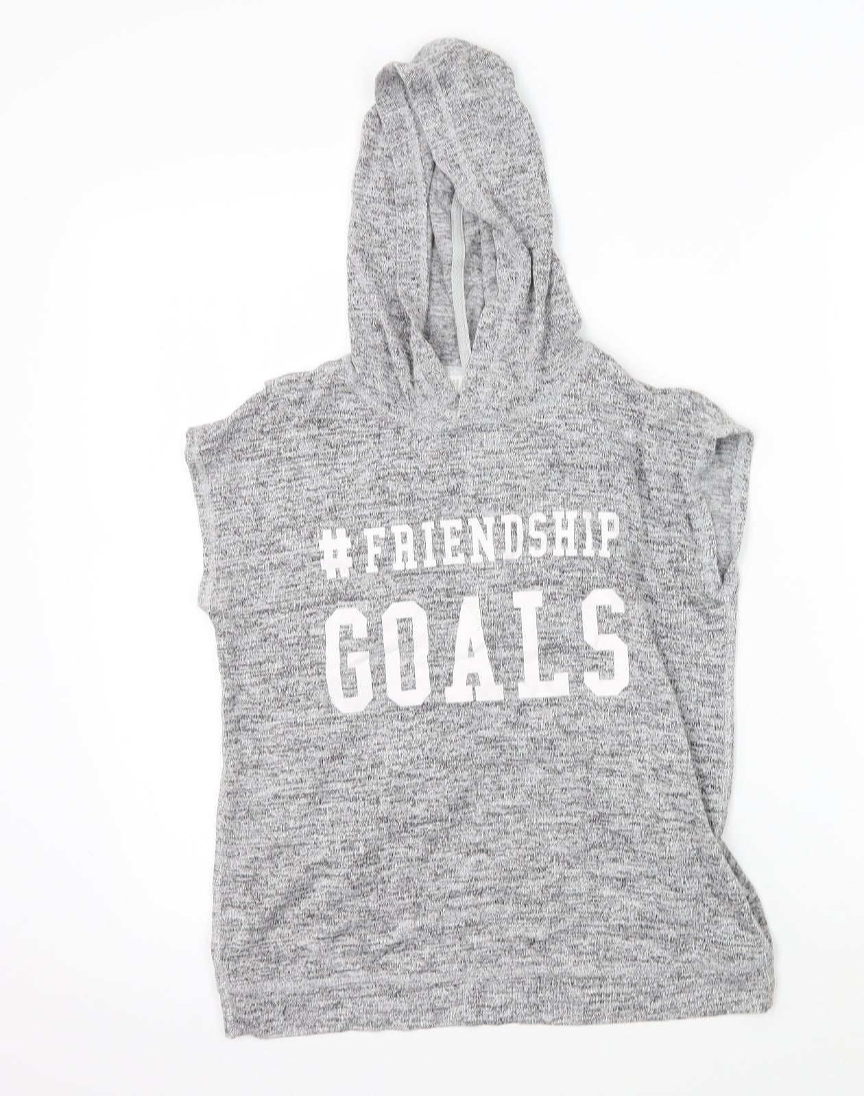 H&M Girls Grey   Pullover Hoodie Size 10-11 Years  - friendship goals