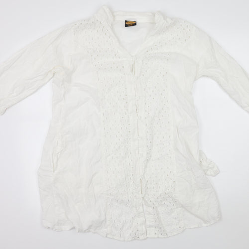 rima  Womens White   Basic Button-Up Size L