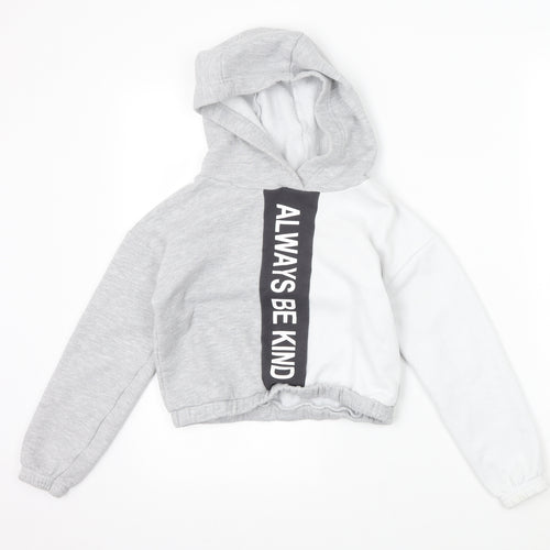 Primark Girls Grey   Pullover Hoodie Size 7-8 Years  - always be kind
