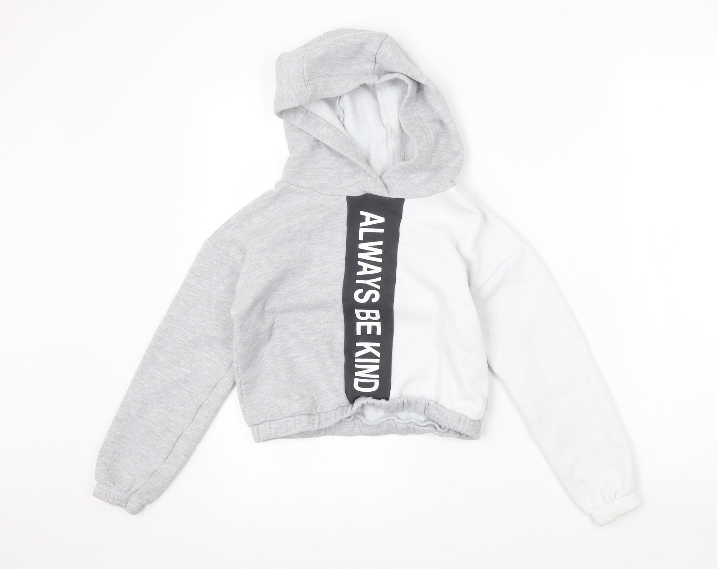 Primark Girls Grey   Pullover Hoodie Size 7-8 Years  - always be kind