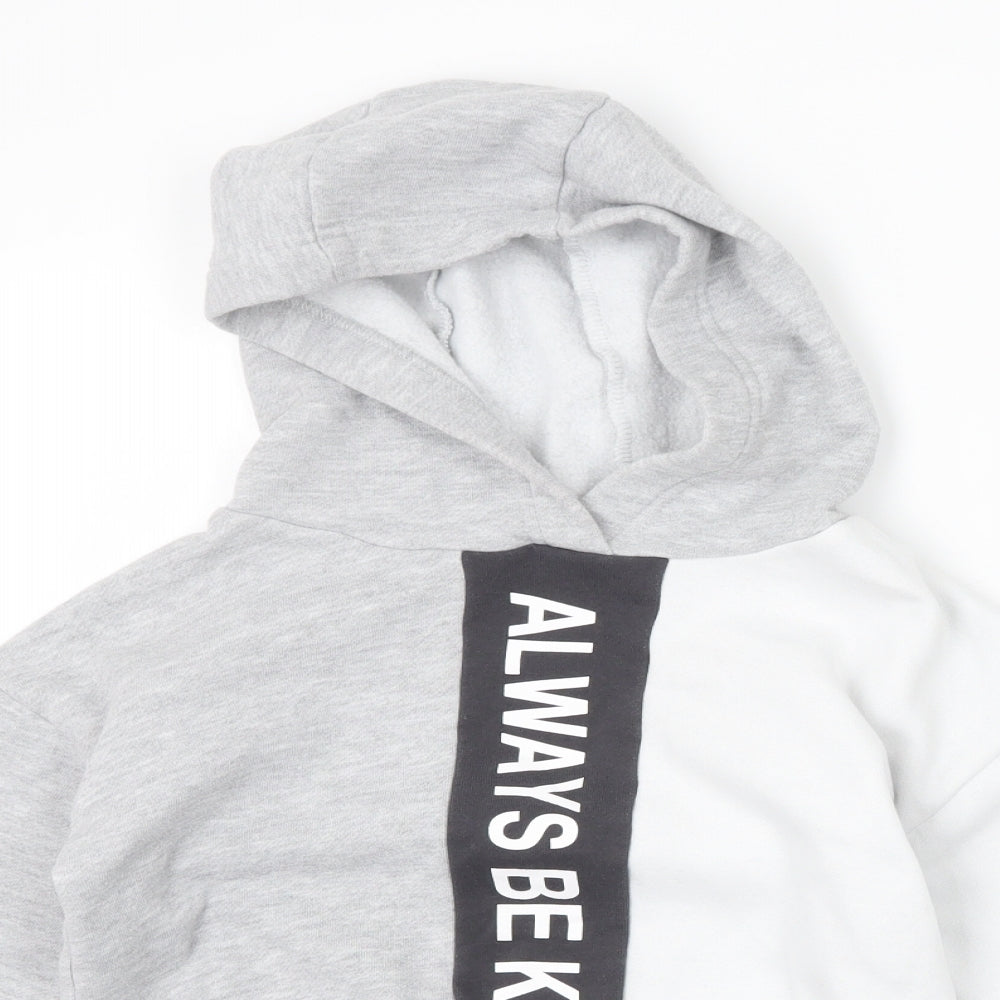 Primark Girls Grey   Pullover Hoodie Size 7-8 Years  - always be kind