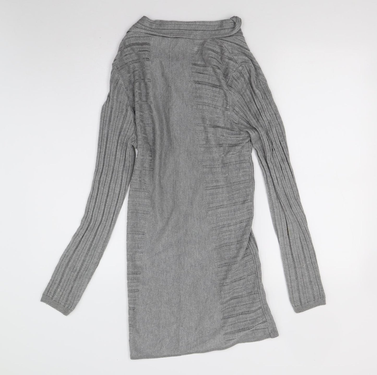 Per Una Womens Grey  Knit Cardigan Jumper Size 12