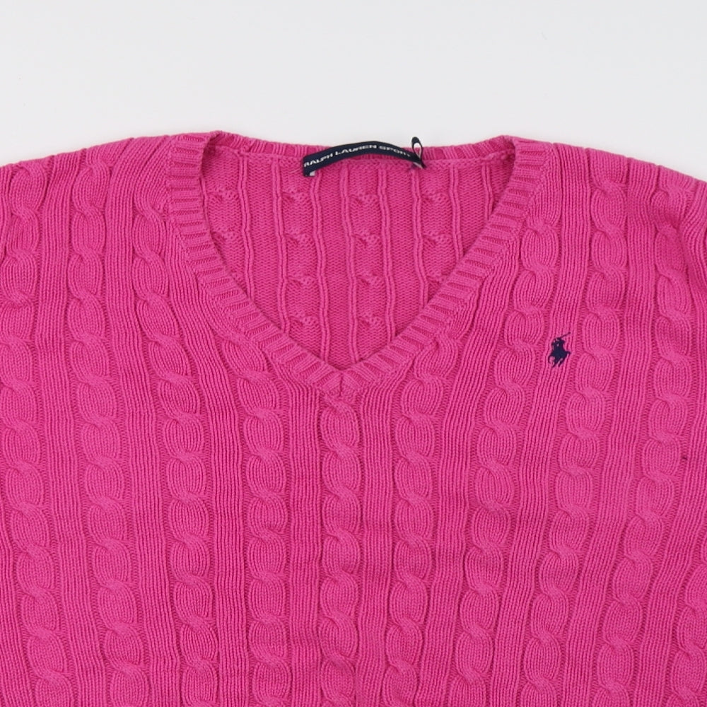 Ralph Lauren Sport Mens Pink  Knit Pullover Jumper Size XL