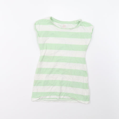 John Lewis Girls Green Striped  Basic T-Shirt Size 10 Years
