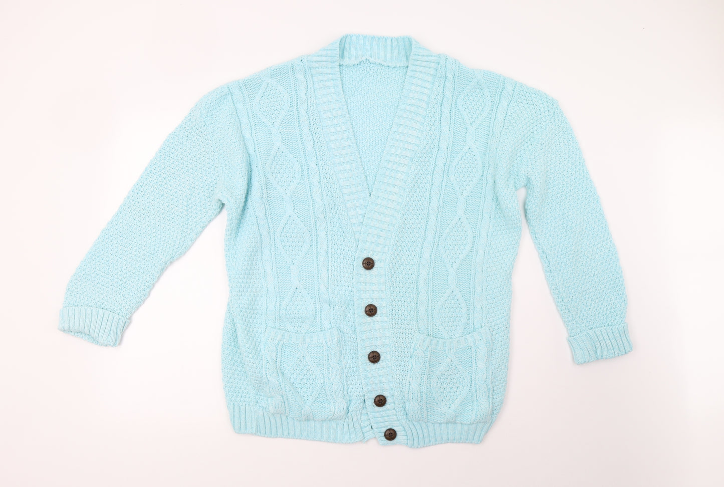 Preworn Womens Blue  Knit Cardigan Jumper Size L