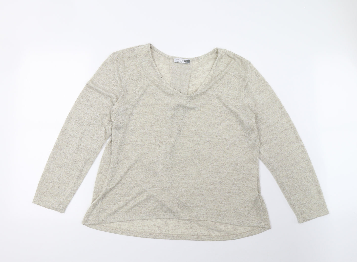 TCO Womens Beige  Knit Pullover Jumper Size 2XL