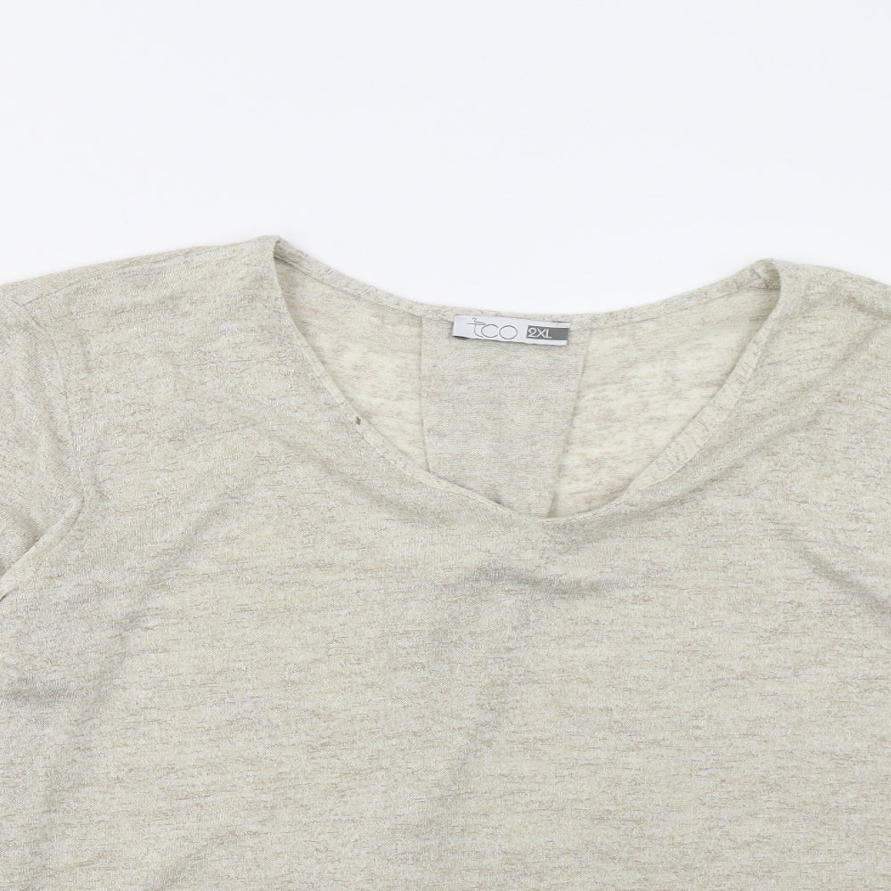 TCO Womens Beige  Knit Pullover Jumper Size 2XL
