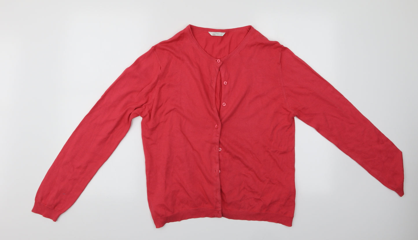 Marks and Spencer Womens Pink   Cardigan Jumper Size 14