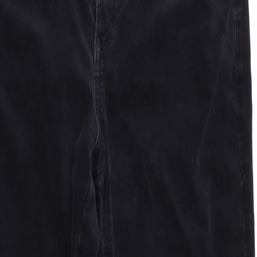 Per Una Womens Black   Trousers  Size 16 L29 in - Velvet look