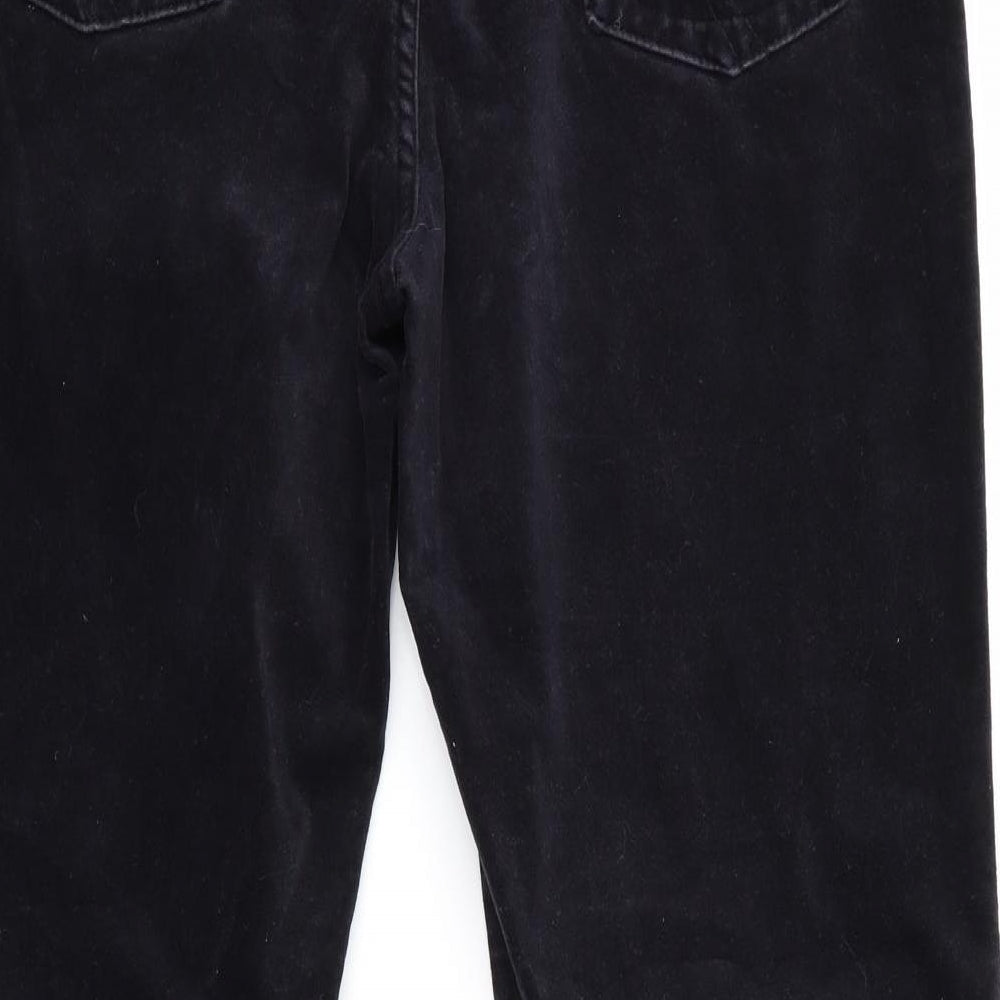 Per Una Womens Black   Trousers  Size 16 L29 in - Velvet look