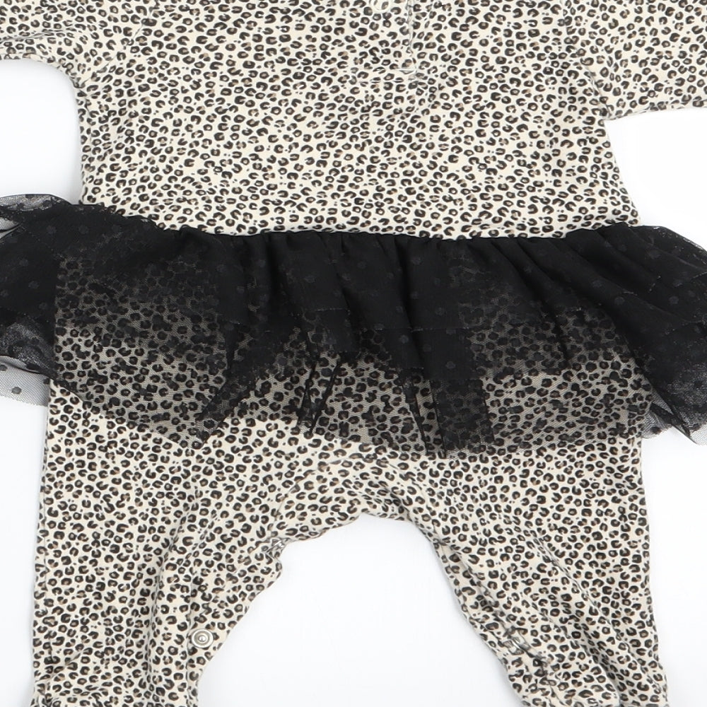 Preworn Girls Multicoloured Animal Print  Catsuit One-Piece   - Cat Face -