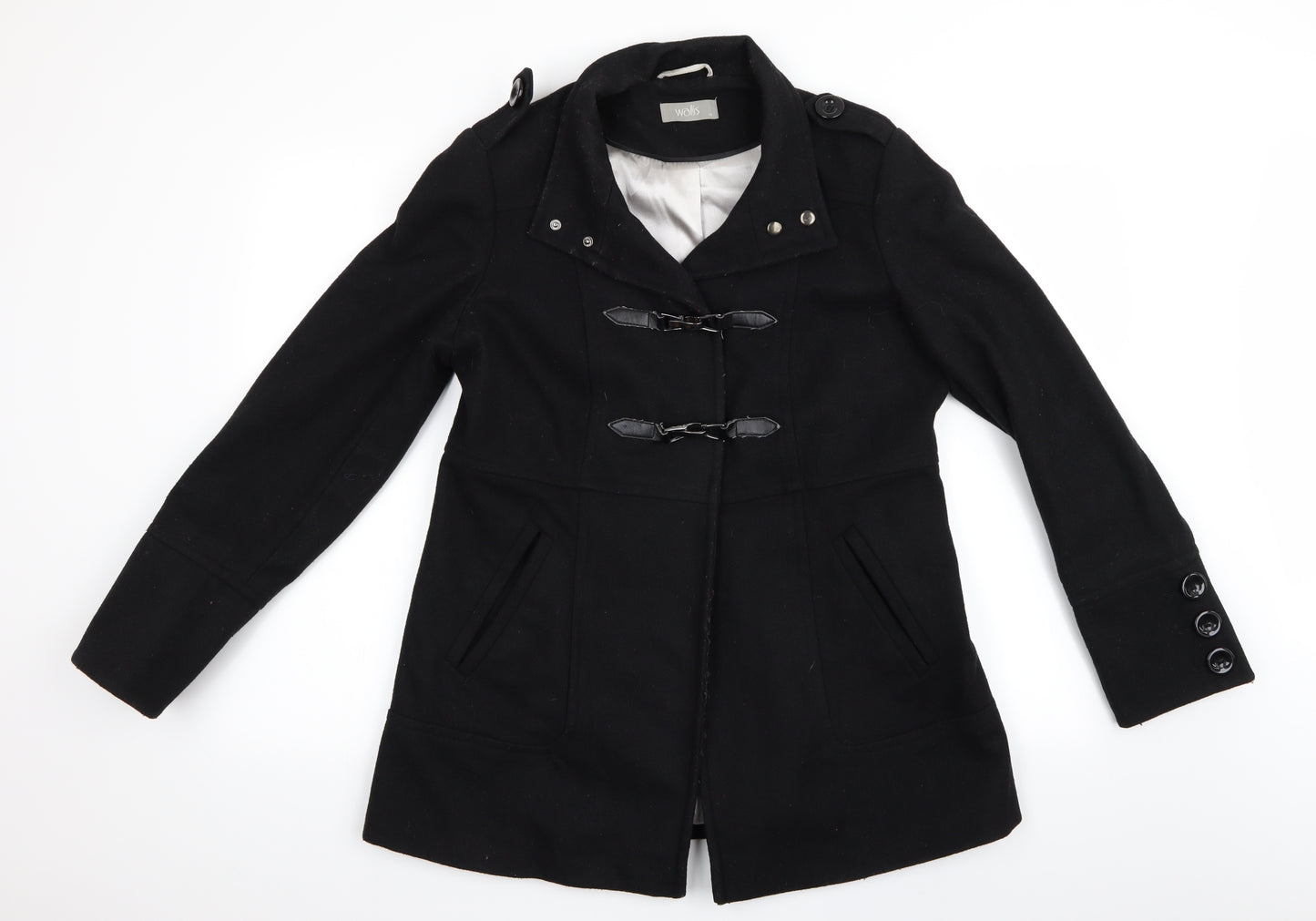 Wallis Womens Black   Overcoat Coat Size 14